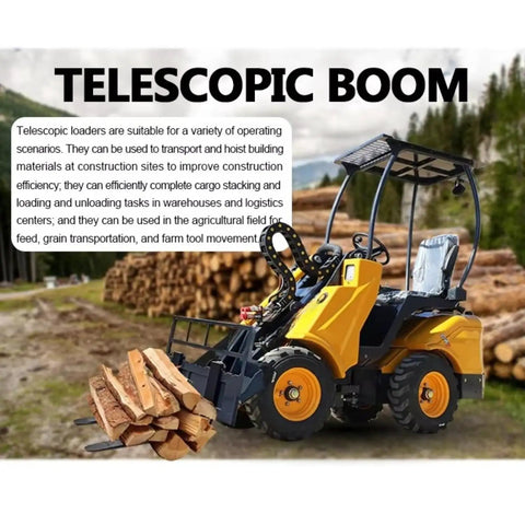 Badass Heavy Duty Telehandler Forklift With 4WD Drive System For High Reach Telescopic Lifting Over Rough Terrain At Construction Jobsites For Contractors lifting logs on site