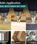 Four Spiral Flute Step Drill Bit Set For Metal And Wood Five Piece High Speed Steel Unibit Kit drilling metal and wood surfaces