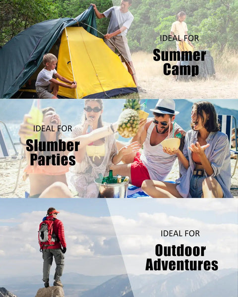 Roomy Three Season Sleeping Bag For Adults And Teens Lightweight Waterproof Cold Weather Camping Gear For Summer Camp