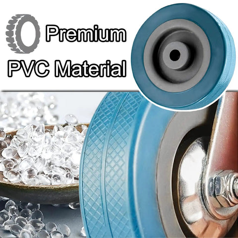 Tough As Nails Silent Roll Caster Wheels With Tight Dual Locks Smooth Glide Pvc Swivel Casters For Furniture Upgrade showing premium PVC material.