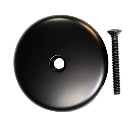 Knockout Tip Toe Bathtub Drain Plug Trim Kit With One Hole Overflow Faceplate In Rich Oil Rubbed Bronze, includes screw.