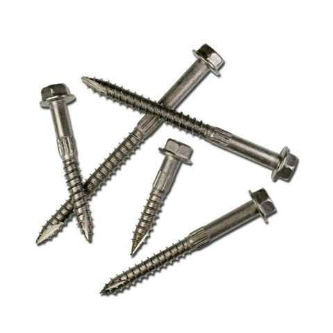 Beefy Heavy-Duty SDS Connector Screw One Quarter Inch By Six Inch Dark Blue Coated Type 17 Point For Quick Starts No Pre-Drill