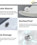 Features of Durable White Rectangle Undermount Sink For Vanity And Bathroom, Vitreous Ceramic, Overflow-Proof, Quick Drainage