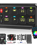 8 Gang Bluetooth Switch Panel With App Control, Wireless RGB Lighting, Universal 12-24V Waterproof Relay Touch Box for Vehicles