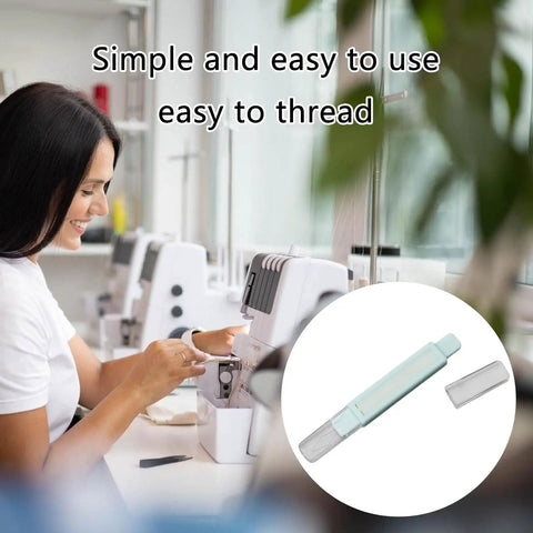 Pen Shaped Needle Threader With Protective Lid For Quick Threading In Sewing And Embroidery Projects Handy Pro Grade Pocket Tool For Home Crafters And Pros Alike, blue ABS+metal