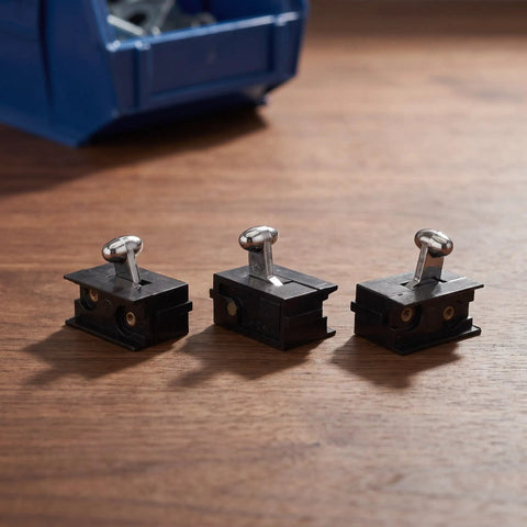 Clipper On Off Switch Replacement Part For Trimmers, Slip Free Metal Handle, Precision Response Clip Switch, Durable Barber Shop Essential, Easy Swap For Home Grooming And Professional Clipper Repairs, three black switches