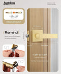 Installation guide for Six Pack Gold Interior Door Levers Non Locking Passage Handles for Hallway and Closet Doors Zinc Alloy with Rust Proof Finish.