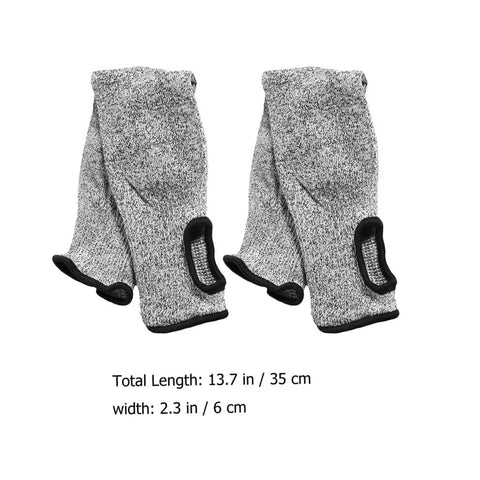 Hella Durable Cut Resistant Arm Sleeves Level Five Protection Badass Anti Slash Forearm Guard two piece set, grey, 13.7 in long.