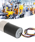 24V Brushless DC Motor With Speed Reduction For Micro Machinery And CNC Tools, CW CCW Ready, in a workshop environment.
