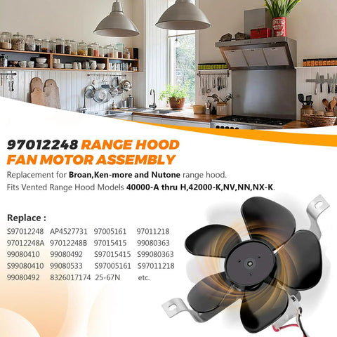 Range Hood Fan Motor Replacement 120V 60Hz 3000 1500 RPM Two Speed Exhaust Motor For Nutone 40000 And 42000 Series Vented Hood