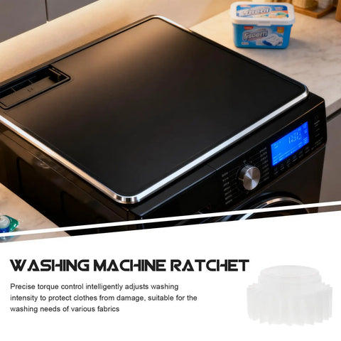 Washing Machine Clutch Replacement Plastic Gear Part With Ratchet For Washer Durable Plastic Material Easy Diy Install Smooth Operation Home Washer Repair Kit, white plastic gear close-up