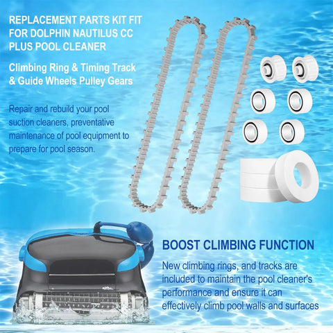 Climbing Ring Timing Track Guide Wheel Replacement Kit For Dolphin Nautilus CC Plus Robotic Pool Cleaner with pulley gears
