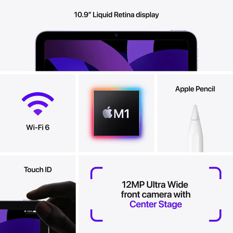 Next Level iPad Air Fifth Gen Serving Hella Fast Processing With That Sweet M1 Chip Inside A Sharp Ten Point Nine Inch Liquid Retina Display Plus Sixty Four Gigabytes Storage And Super Quick Wireless Connection In Gorgeous Pink. Showcasing Wi-Fi 6, M1 chip, Touch ID, and 12MP front camera.