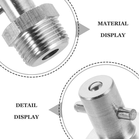 3 Piece Stainless Steel Needle Grease Fitting Extension Kit For Zerk Gun Heavy Duty Semi Truck And Lawn Mower Hydraulic Lubrication System Leakproof Silver Replacement To Keep Shop Rig Rollin Sick Like New Ultra Premium Grade Metal Build close-up stainless steel threaded fitting