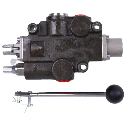 Close-up of industrial hydraulic control valve RD512CA5A4B1 with metal lever and ports, compatible with 5100 series, new condition.