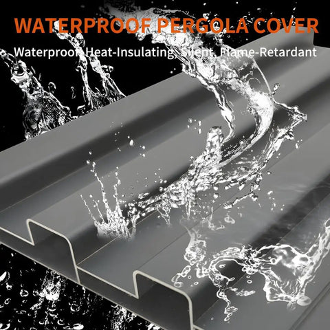 Top-Shelf Heavy-Duty Insulated Aluminum Corrugated Roofing Panels 100 Pack 6.5 Foot Long showing waterproof property with splashes.