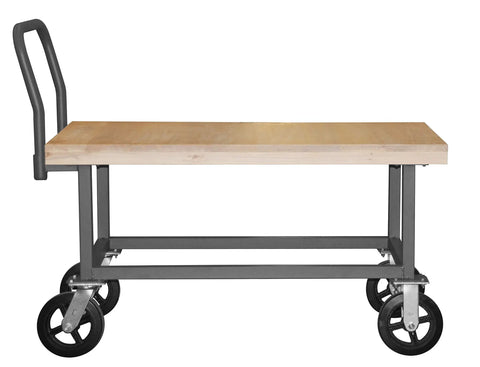 14 Gauge Steel Platform Hand Truck With Smooth Rolling Rubber Casters Spacious 30 By 63 Inch Deck Heavy Duty Utility Cart with flat surface.