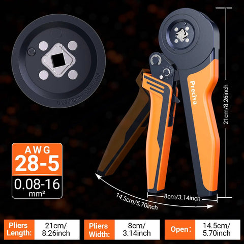Top Tier Preciva Quadrilateral Ferrule Crimping Tool Kit With 1280pcs Wire Terminals And Ratchet Action For Automotive DIY Wiring Projects Perfect For Pros and Homeowners, AWG 28-5