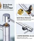 Deck Mounted Pot Filler Faucet With Solid Brass, Double Joint Swing Arm, Polished Chrome Finish, highlighted features