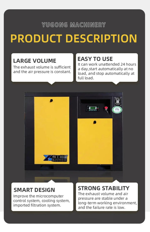 Heavy Duty Industrial Electric Air Compressor With Mobile Screw Design For Construction Mining And Drilling, features control panel.