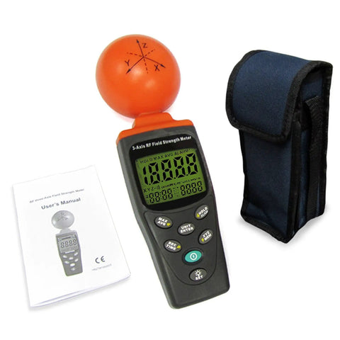 RF EMF Strength Meter Pro For Home Use 50MHz To 3.5GHz Electromagnetic Field Detector with manual and carrying case