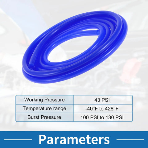 Silicone Vacuum Tubing Hose 10 Ft High Temperature Blue 3mm Inner Diameter 10mm Outer Diameter 3.5mm Wall Max 130 PSI Automotive