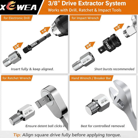 22-Piece Screw Extractor Set For Stripped Bolts And Nuts, Multi-Spline Easy Out Remover Kit with 3/8 Inch Drive for drills, wrenches