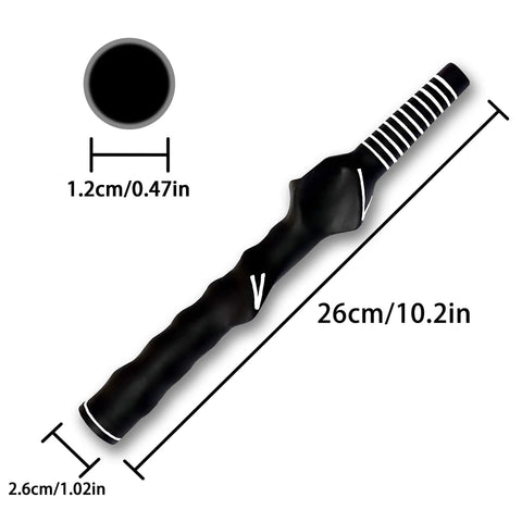 2 Pack Right Hand Golf Swing Training Grips for Beginners, size details, black club grip trainer for proper posture