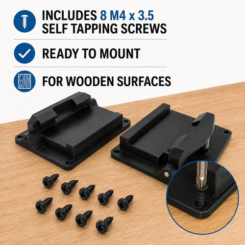 2 Pack Bottom Latch Mounts For Flex Stack Pack Toolbox Bracket Fits Wooden Work Surfaces with screws