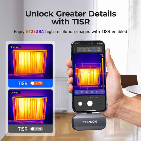 Thermal Imaging Camera For iOS With Lightning Port, 512x384 Super Resolution And 256x192 IR, -4°F To 1022°F Temperature Range on iPhone