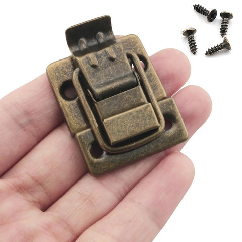 Bronze metal toggle from Vintage Wooden Case Toggle Latch Set 4 Pieces With 16 Screws 1.4x1.2 Inch for boxes and luggage