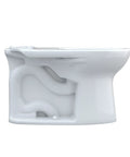 Side view of Elongated Toilet With Tornado Flush For Powerful, Less Frequent Cleanings, CEFIONTECT Ultra Smooth Glaze Prevents Sticking, Cotton White Bowl