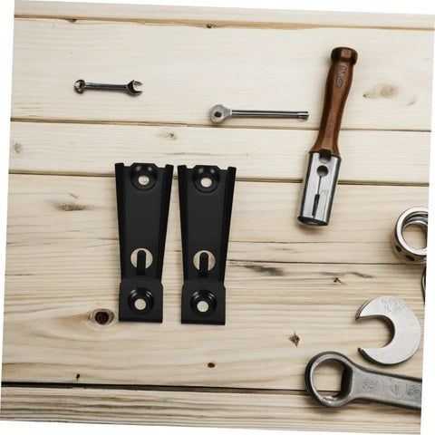 Heavy Duty Sofa Stabilizer Brackets In A Four Pack For Sectional Couch Repair and Hidden Furniture Connector Kit on wooden surface.