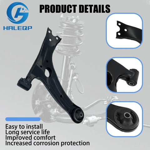 Front Lower Beefed Up Suspension Kit With Control Arm Ball Joint Sway Bar Stabilizer Link Outer And Inner Tie Rod Rack And Pinion Bellows Replacement For 2009 2010 2011 2012 2013 Toyota Corolla Matrix USA Built.