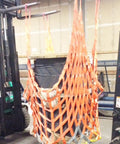 Heavy Duty Cargo Lifting Net 1.5x1.5m flat sling hoist net holding coiled material on forklift