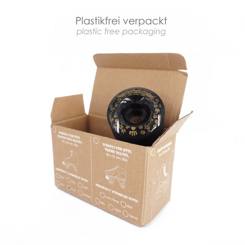 Outdoor Roller Skate Wheels 32x58mm 90A Black 4 Pack for Park Ramps Street Bowls and Outdoor Quad Skating in eco packaging