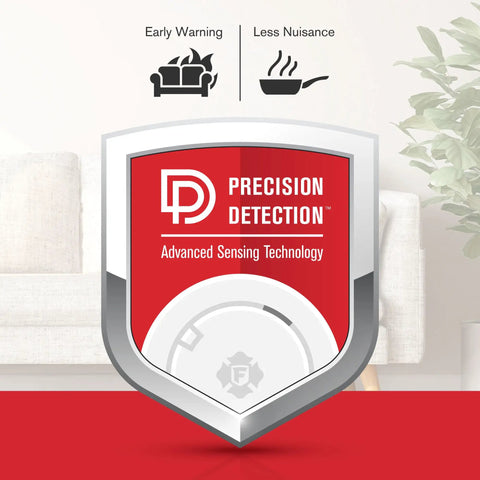 Hardwired Smoke Alarm With Precision Detection Technology Cuts Down Nuisance Alarms From Cooking Delivers Early Fire Warning And Interconnected Alerts For The Whole Home Safety, front view