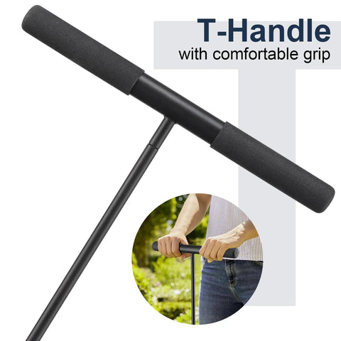 Soil Probe Rod 48 Inch Metal Locator Tool For Septic Tanks Underground Pipes Gopher Runs And Garden Soil Testing Sharp Tip Lightweight Ergonomic T Grip