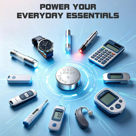 Hella Reliable 1.5V Alkaline Watch Batteries 377 LR626 AG4 SR626SW Coin Cell Drop In Replacement For Analog Watches on various gadgets.