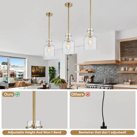 Five Light Dope Farmhouse Pendant Lighting for Kitchen Island with Seeded Glass Shades Matte Black Modern Linear Chandelier in kitchen