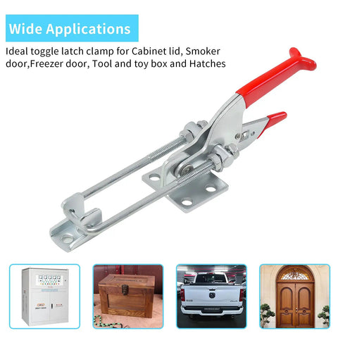 2 Pack Heavy Duty Toggle Clamp 2000 Lbs Holding Capacity with self lock U-bolt adjustable latch and antislip hand grip