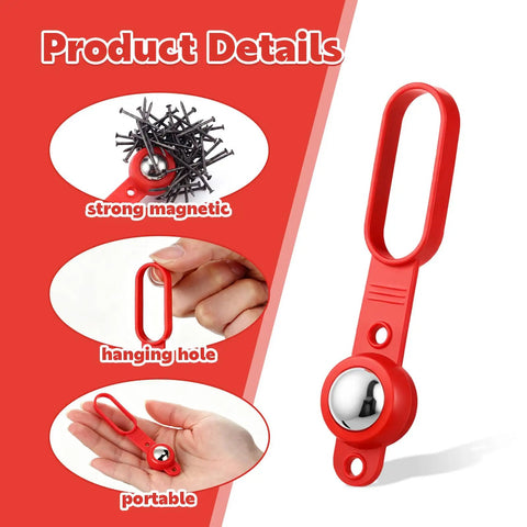 Heavy Duty 2 Pack Magnetic Stud Finder With 27 Lbs Pull Force, No Fuss Battery Free Wall Scanner For Drywall Wood And Tile, Quick Locate Metal Nails And Screws Through Wallboard, Solid Grip Garage Workhorse positioned in hand with strong magnetic features.