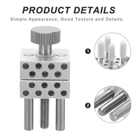 Ultra Portable Mini Vise For Hobbyists And Crafters, A Multi Function Tabletop Bench Clamp For Model Building, Painting, Soldering, Jewelry Making, And Tiny Parts Handling With Locking, No Slip Grip; silver metal body with threaded knob