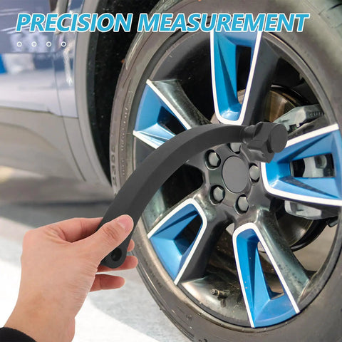 Premium Slip Handle Replacement For Wheel Balancer Tool With Cushioned Non Slip Grip shown in use measuring wheel.