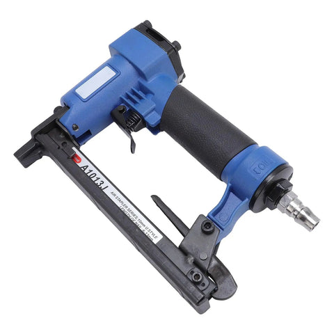 Rock Solid Pneumatic Brad Nailer for Woodworking Projects Drop Dead Easy 20 Gauge air nail gun with ergonomic grip.