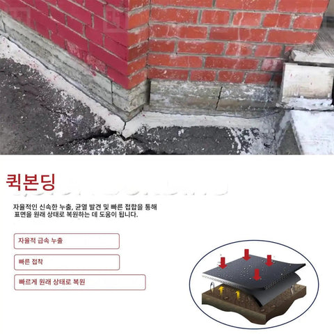 Image of exterior wall exhibiting cracks being repaired with Badass Liquid Sealant for Roofs and Walls Self Healing Crack Repair Waterproof Exterior Coating.