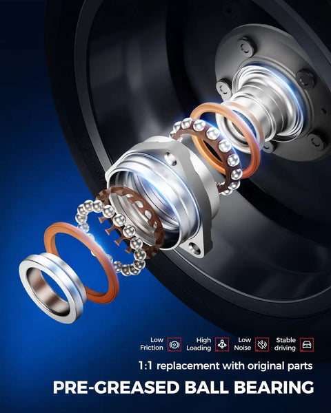 Heavy Duty Front Wheel Hub And Bearing Assembly Compatible With 2004 Through 2008 Chevy Colorado And Gmc Canyon Rwd Trucks showing pre-greased ball bearing components.
