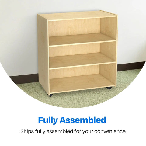 Slick Rolling Storage Rack With Adjustable Shelves And Heavy Duty Locking Casters, fully assembled mobile organizer for small rooms.