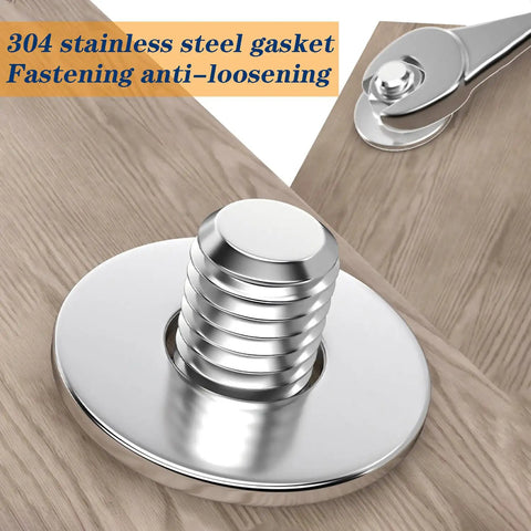 20 Pieces 304 Stainless Steel Flat Washers for Bolts 18 8 Rust Resistant Hardware Set shown on wooden surface