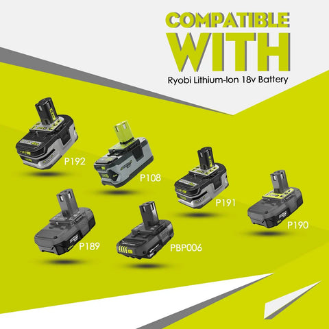 Power Wheels Adapter For Ryobi 18V One Plus Batteries P108 P107 P102 dock compatibility display with various models